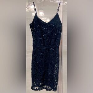 Navy blue sequin BDarlin spaghetti strap dress